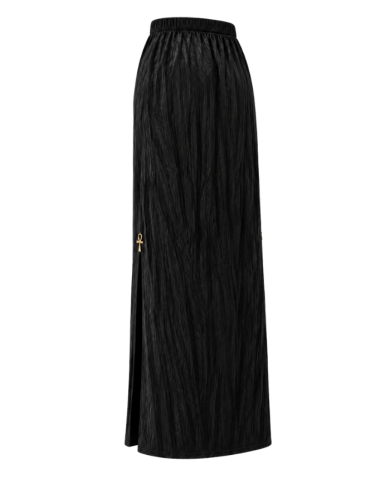 Jupe longue noire fendue fabriqué à Paris | Tadoupika