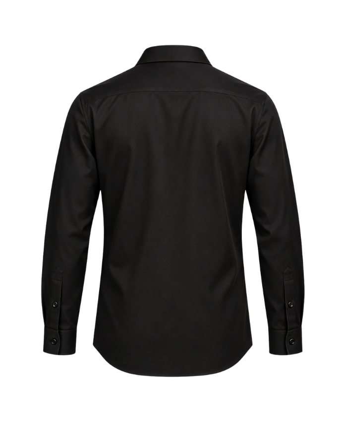 Vue de dos chemise noire Tencel