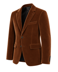 Veste de costume homme en velours marron vue de profil