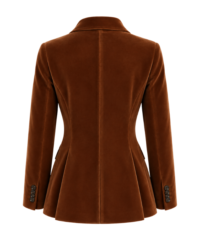 veste en velours marron tailleur femme made in france