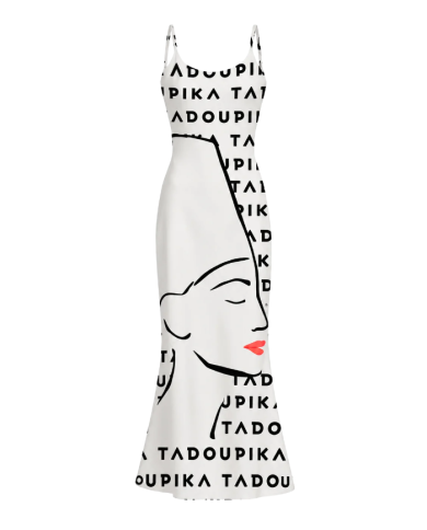 Robe Blanche Néfertiti - Satin | Tadoupika Paris