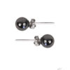 boucles d'oreilles perles noires face hematite