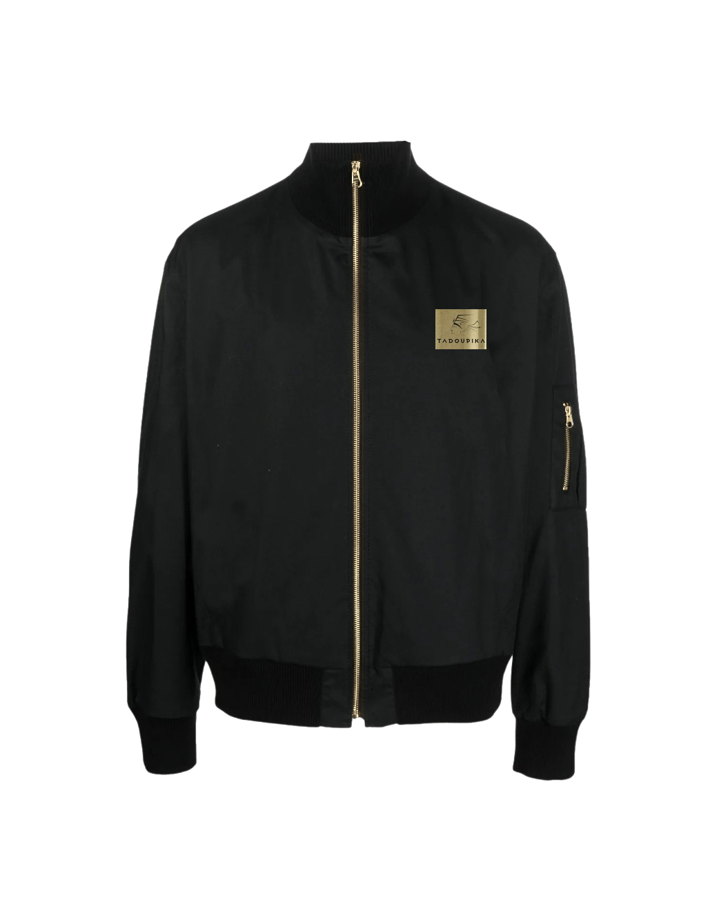 Bomber noir a logo dore Tadoupika Casual Tadoupika marque francaise