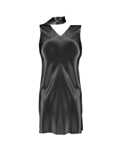 Robe droite duo de sequins noir et or Néfertiti collection fabriquée à Paris Tadoupika